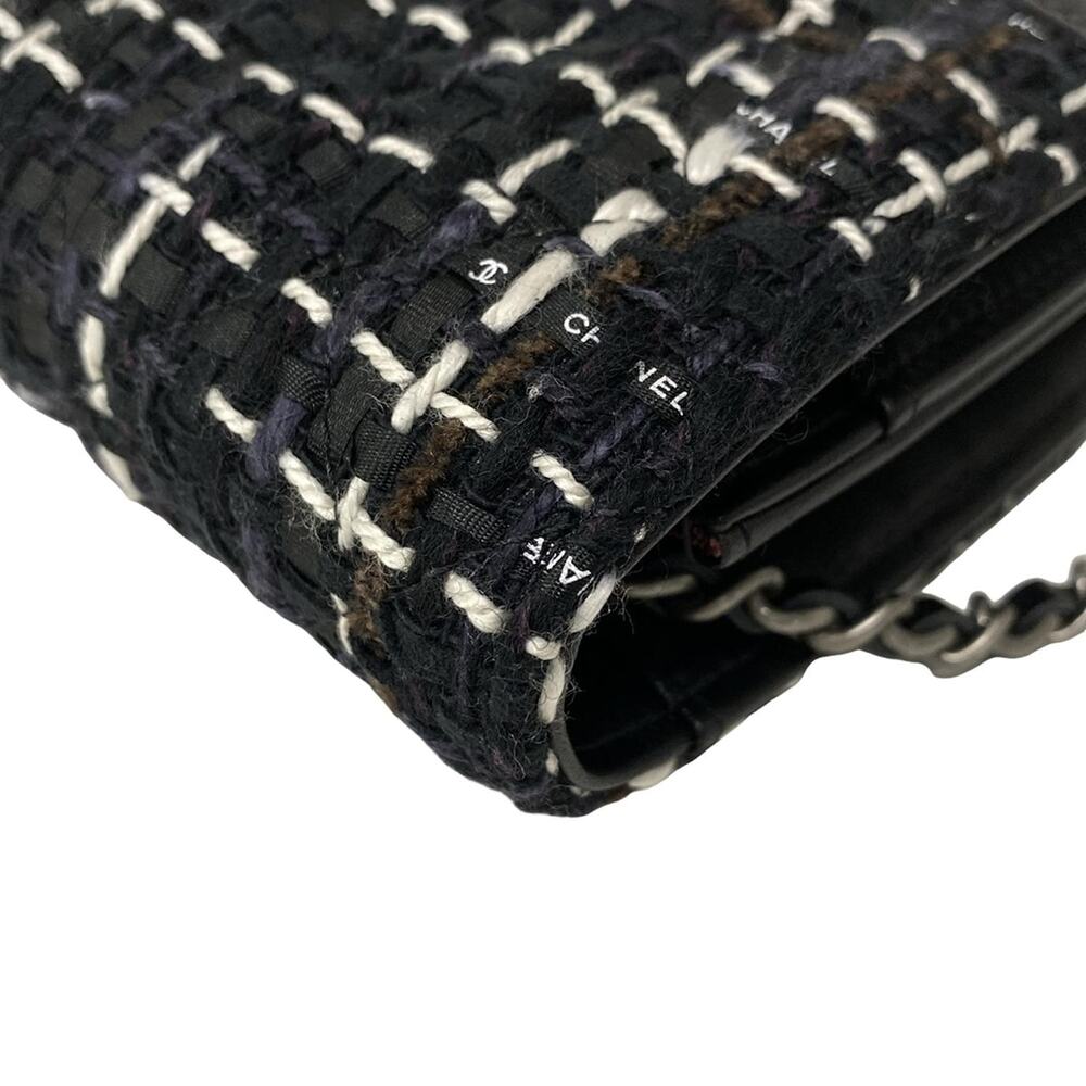Chanel Matelasse Other Style Wallet Black White Brown Tweeds Leather - Picture 8 of 13